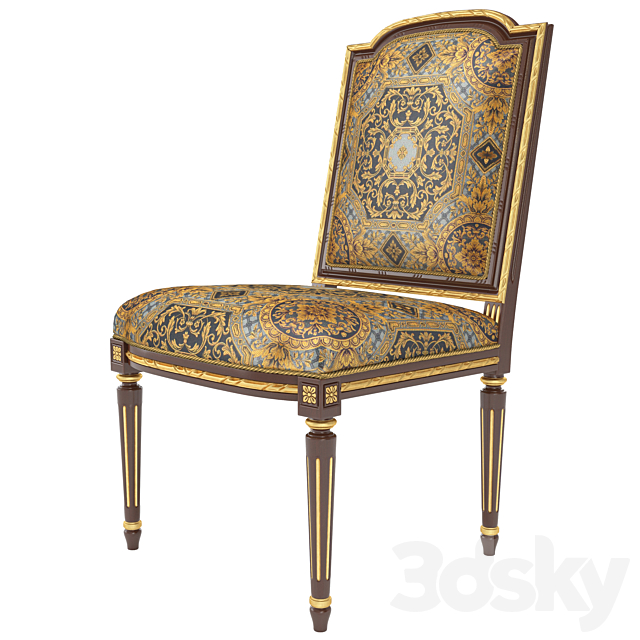 GHẾ ĂN CỔ ĐIỂN LOUIS 16 TỰA VUÔNG (Art 14550)